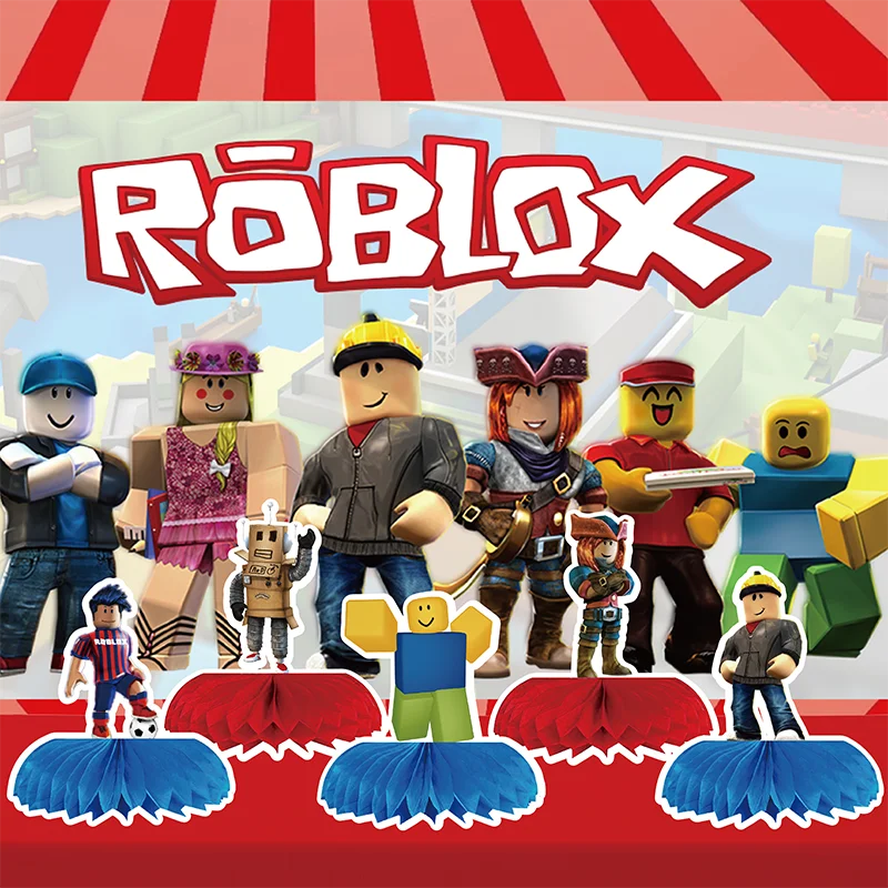 Party Games In Roblox - ของตกแต่งงานเลี้ยงวันเกิดรูปหุ่นยนต์การ์ตูนแบบรังผึ้ง 5 ชิ้น ของตกแต่งโต๊ะงานเลี้ยงรูปรังผึ้ง 3 มิติ
