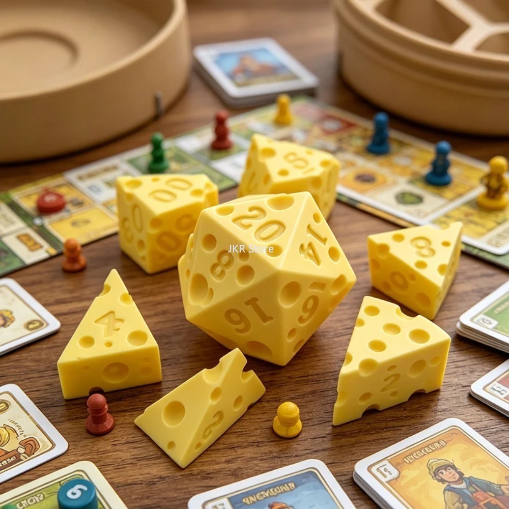 ชุดลูกเต๋าชีสทรงแปลกตา D4 D20  - Party Games Classic บทวิจารณ์และราคา