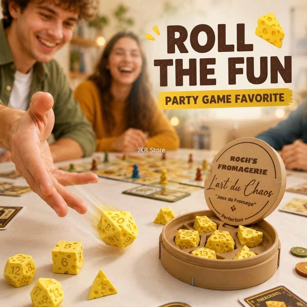 ชุดลูกเต๋าชีสทรงแปลกตา D4 D20  - Party Games Classic บทวิจารณ์และราคา